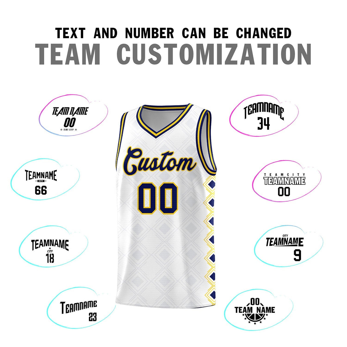 Custom White Side Blocks Sports Uniform Basketball Jersey|KXKSHOP