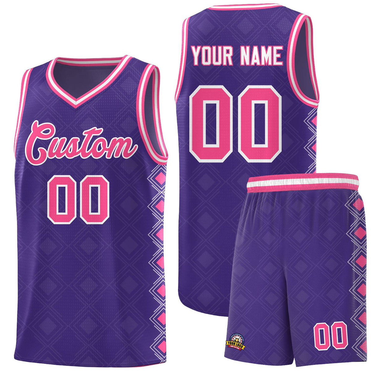 Custom Purple Side Blocks Sports Uniform Basketball Jersey|KXKSHOP