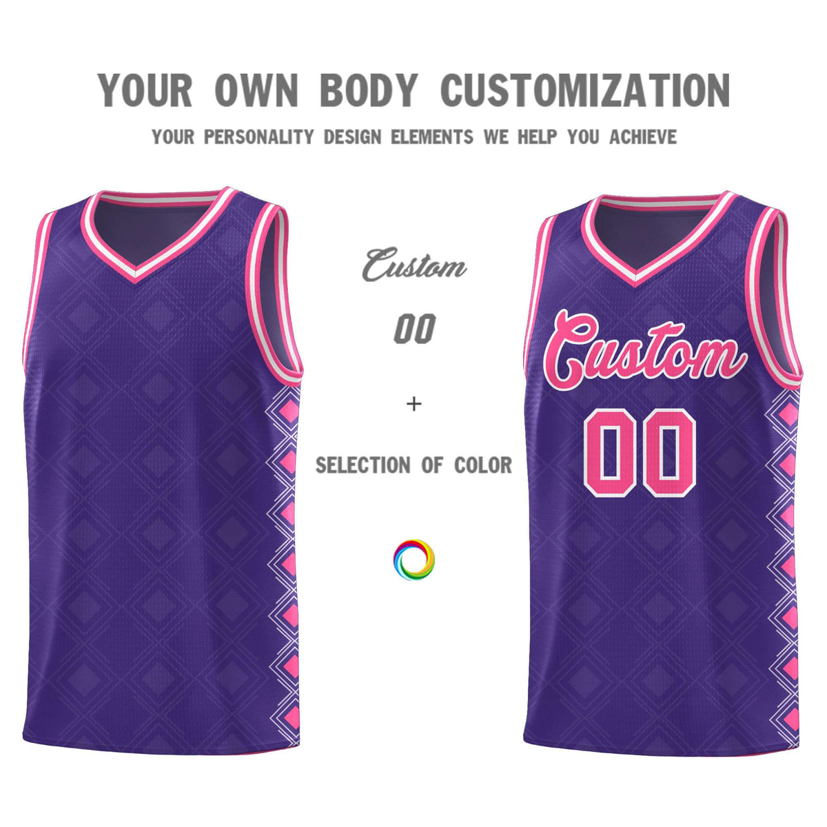 Custom Purple Side Blocks Sports Uniform Basketball Jersey|KXKSHOP