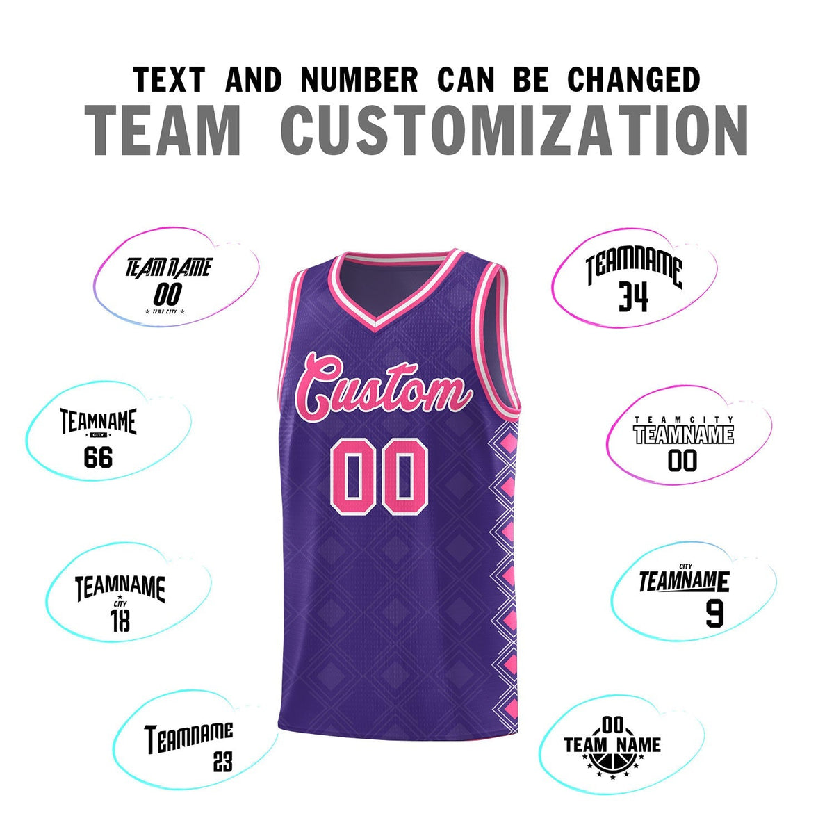 Custom Purple Side Blocks Sports Uniform Basketball Jersey|KXKSHOP