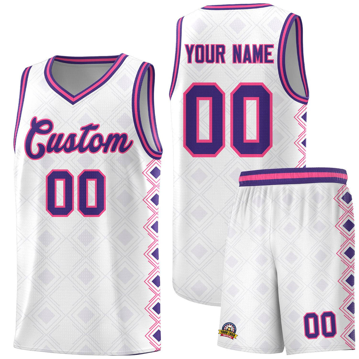 Custom White Side Blocks Sports Uniform Basketball Jersey|KXKSHOP