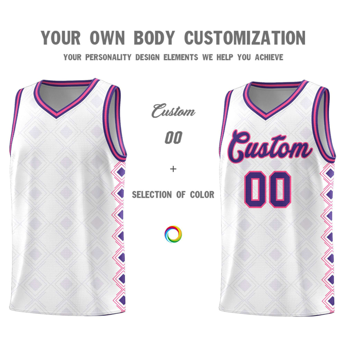 Custom White Side Blocks Sports Uniform Basketball Jersey|KXKSHOP