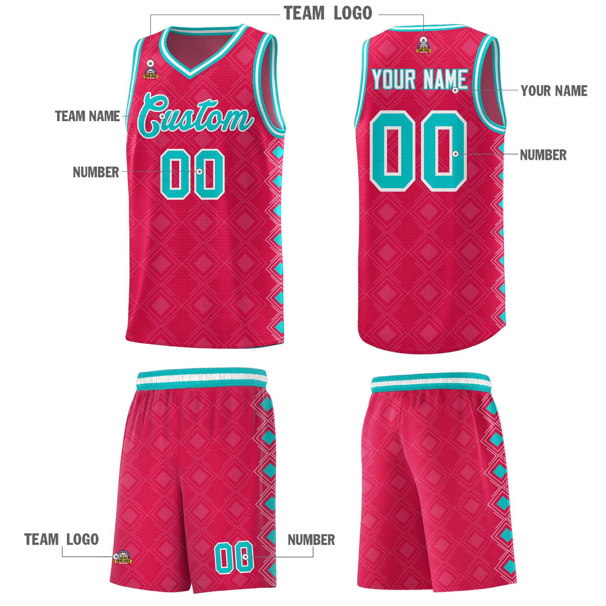 Custom Red Side Blocks Sports Uniform Basketball Jersey|KXKSHOP
