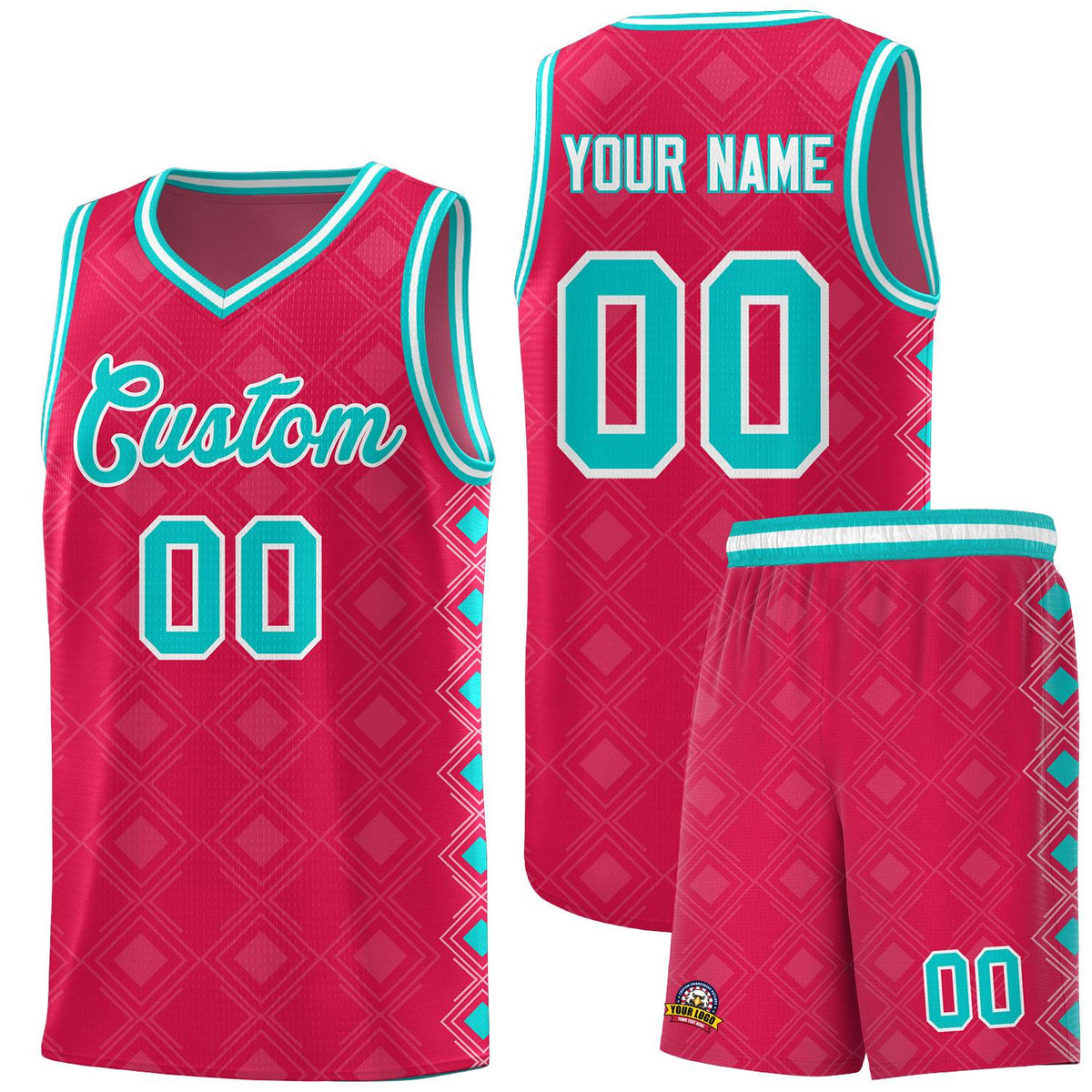 Custom Red Side Blocks Sports Uniform Basketball Jersey|KXKSHOP