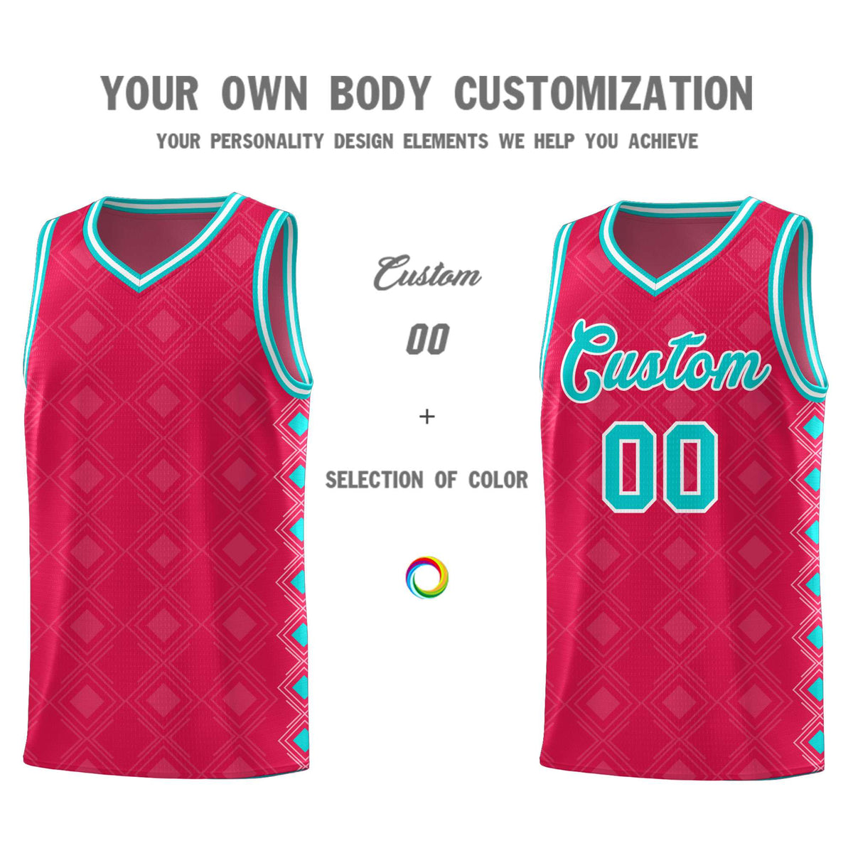 Custom Red Side Blocks Sports Uniform Basketball Jersey|KXKSHOP
