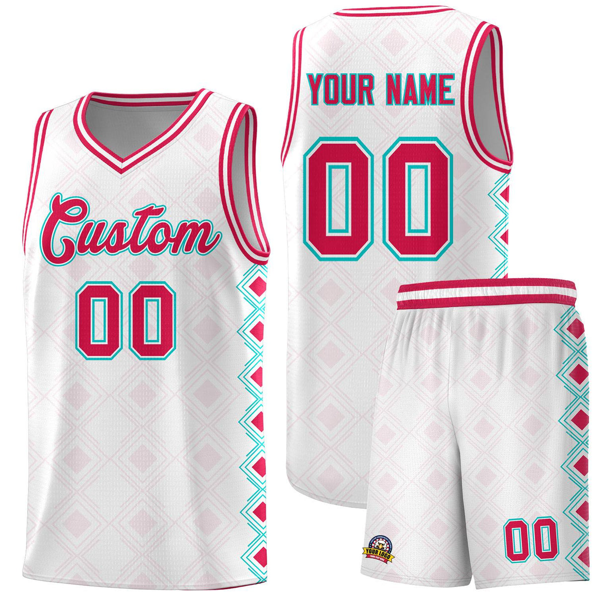 Custom White Side Blocks Sports Uniform Basketball Jersey|KXKSHOP
