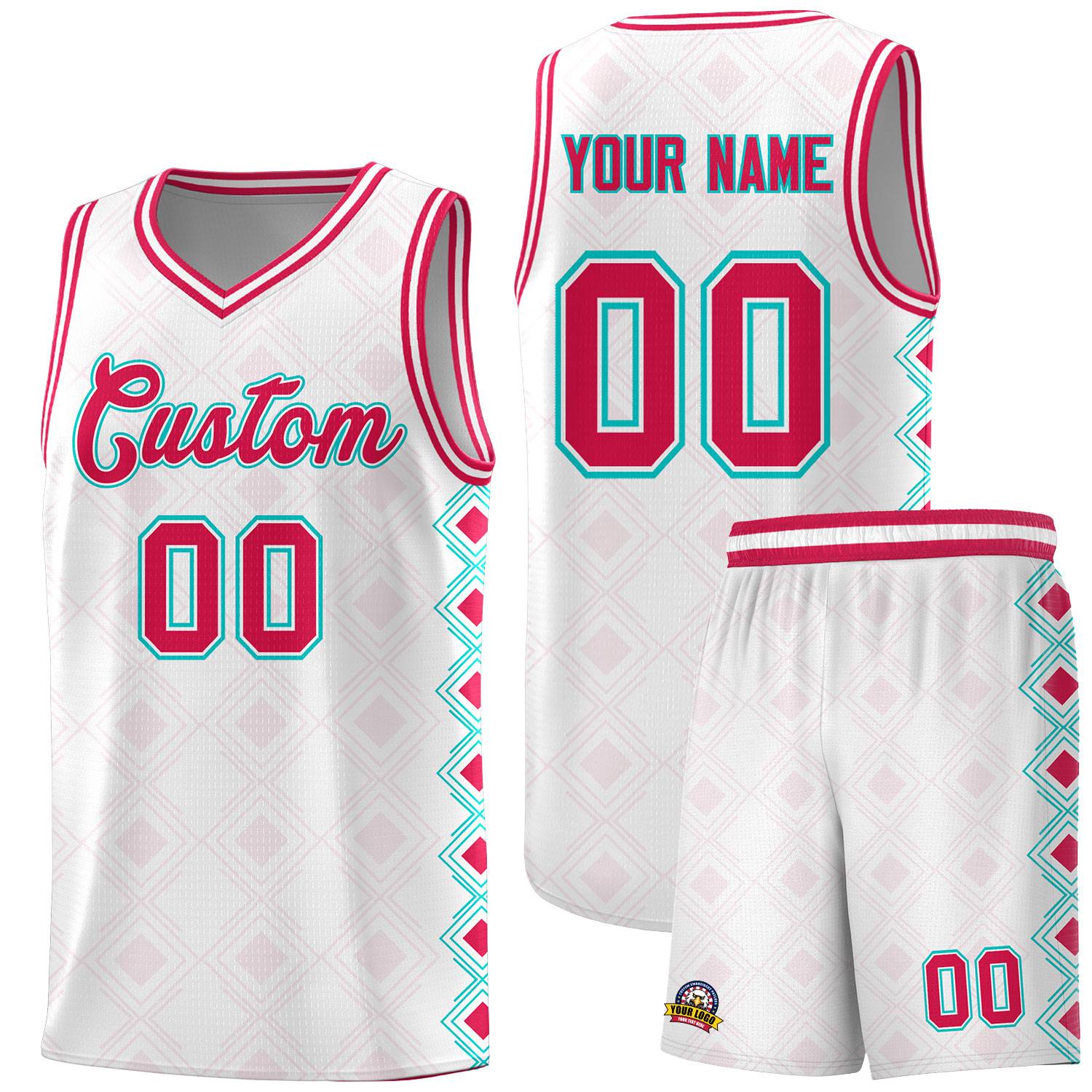 Custom White Side Blocks Sports Uniform Basketball Jersey|KXKSHOP