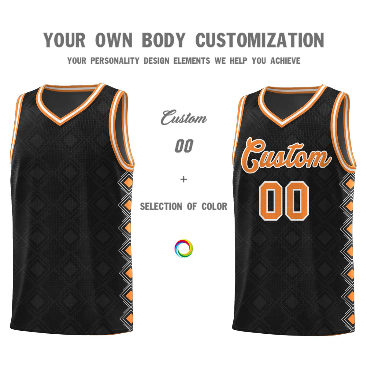 Custom Black Side Blocks Sports Uniform Basketball Jersey|KXKSHOP