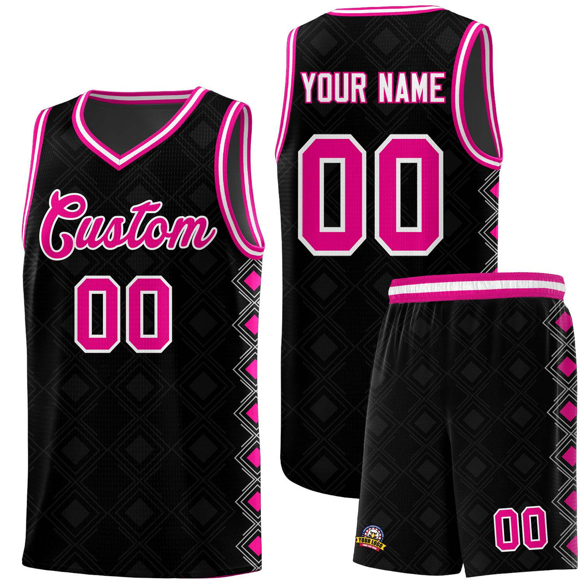 Custom Black Side Blocks Sports Uniform Basketball Jersey|KXKSHOP