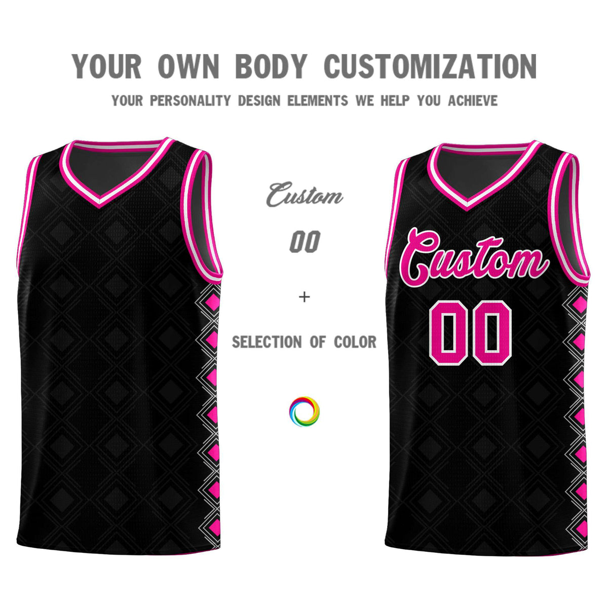 Custom Black Side Blocks Sports Uniform Basketball Jersey|KXKSHOP