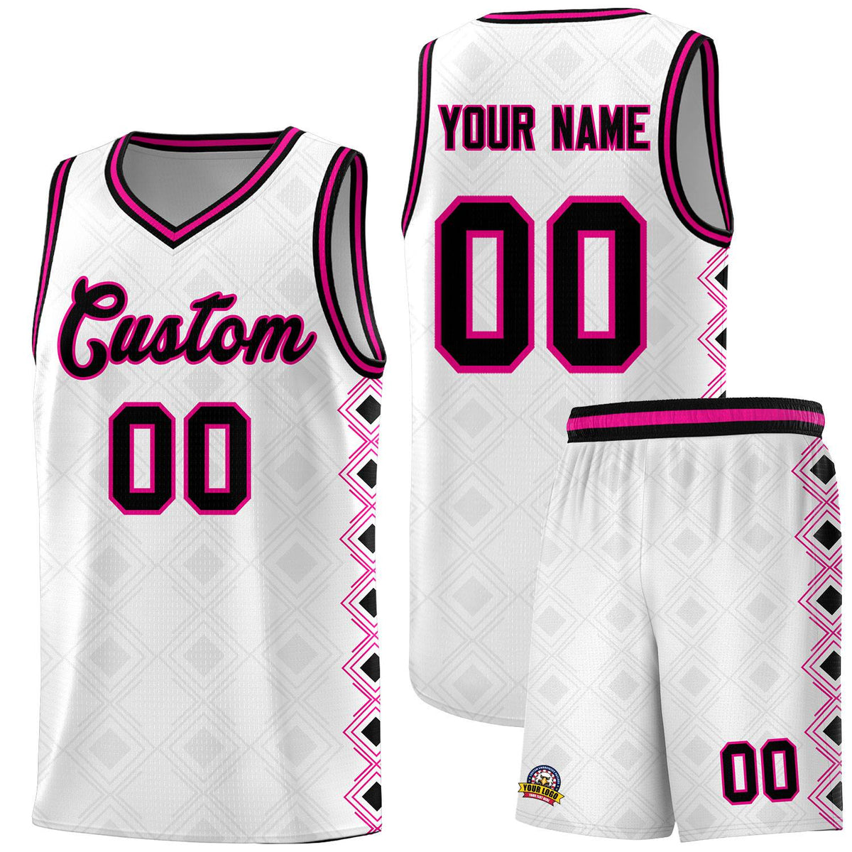 Custom White Side Blocks Sports Uniform Basketball Jersey|KXKSHOP