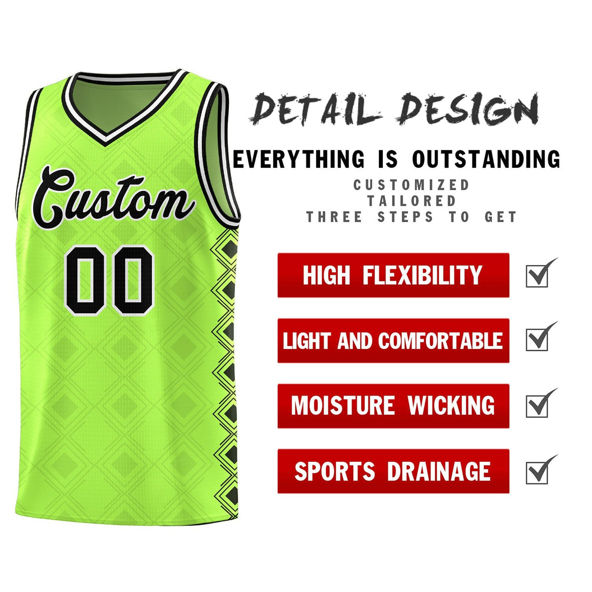 Custom Neon Green Side Blocks Sports Uniform Basketball Jersey|KXKSHOP