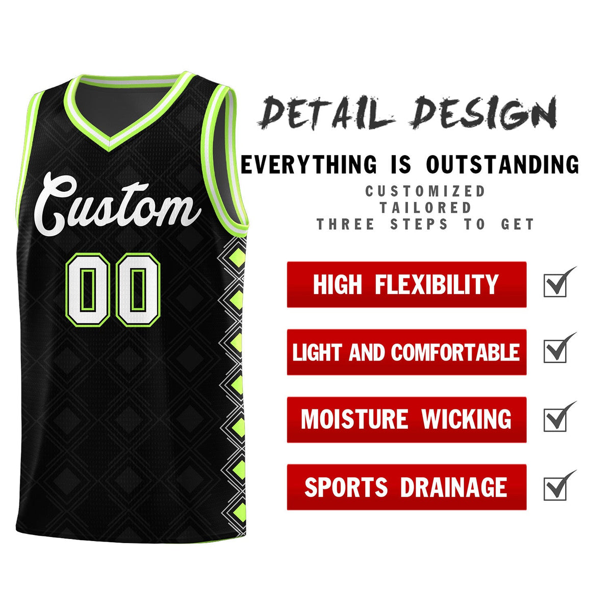 Custom Black Side Blocks Sports Uniform Basketball Jersey|KXKSHOP