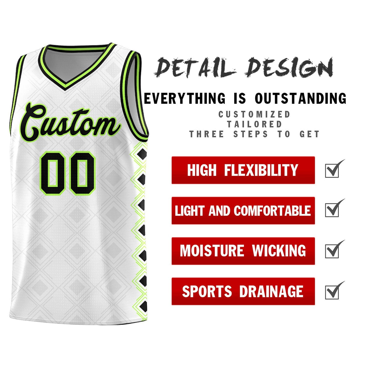 Custom White Side Blocks Sports Uniform Basketball Jersey|KXKSHOP