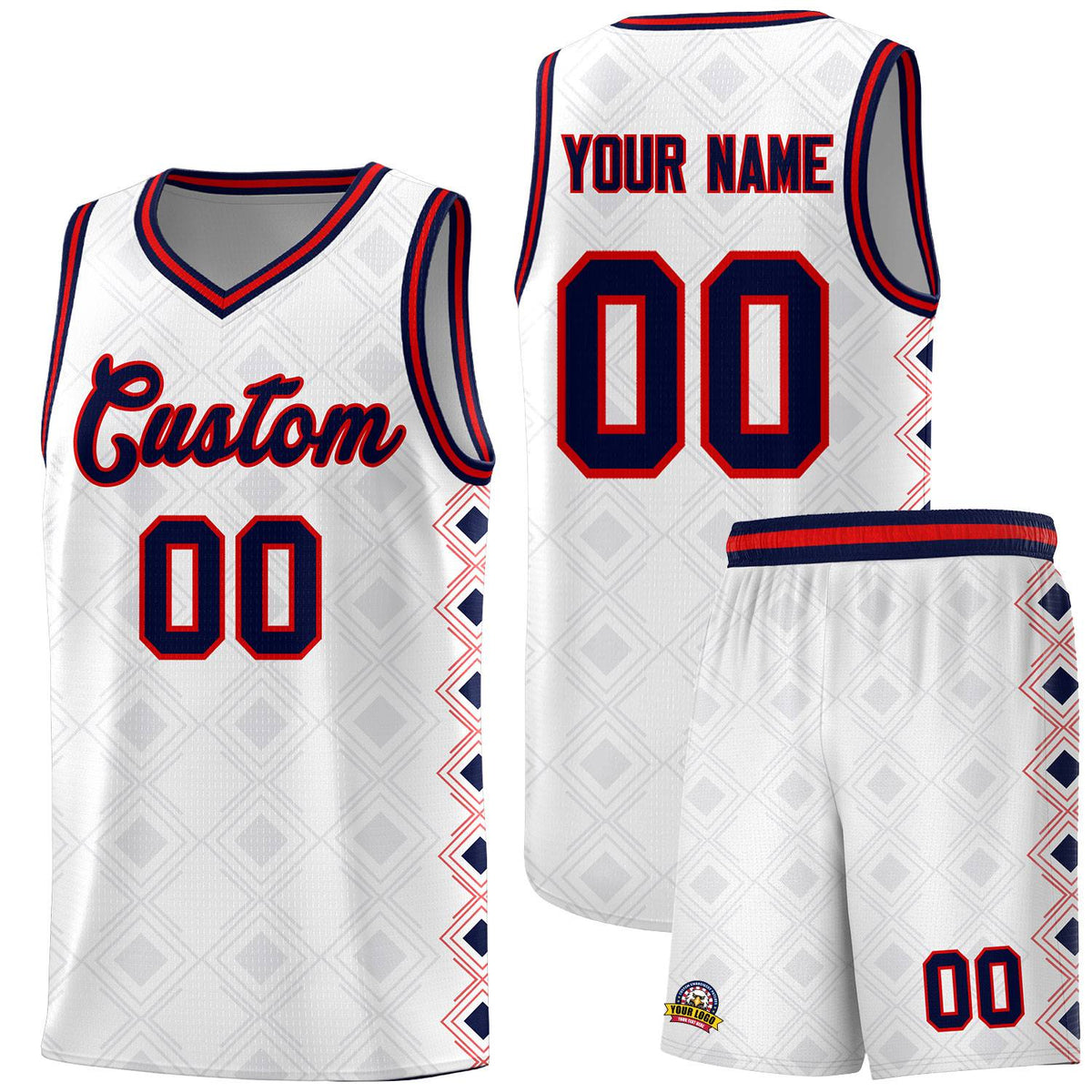 Custom White Side Blocks Sports Uniform Basketball Jersey|KXKSHOP