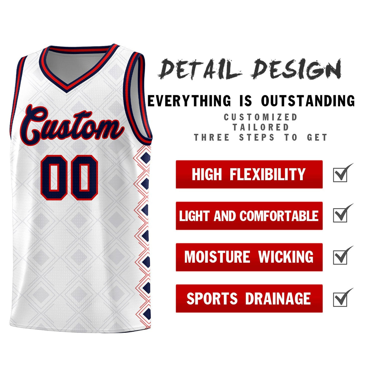 Custom White Side Blocks Sports Uniform Basketball Jersey|KXKSHOP