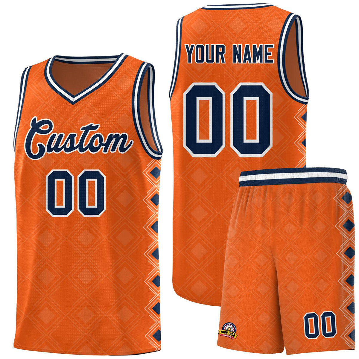 Custom Orange Side Blocks Sports Uniform Basketball Jersey|KXKSHOP