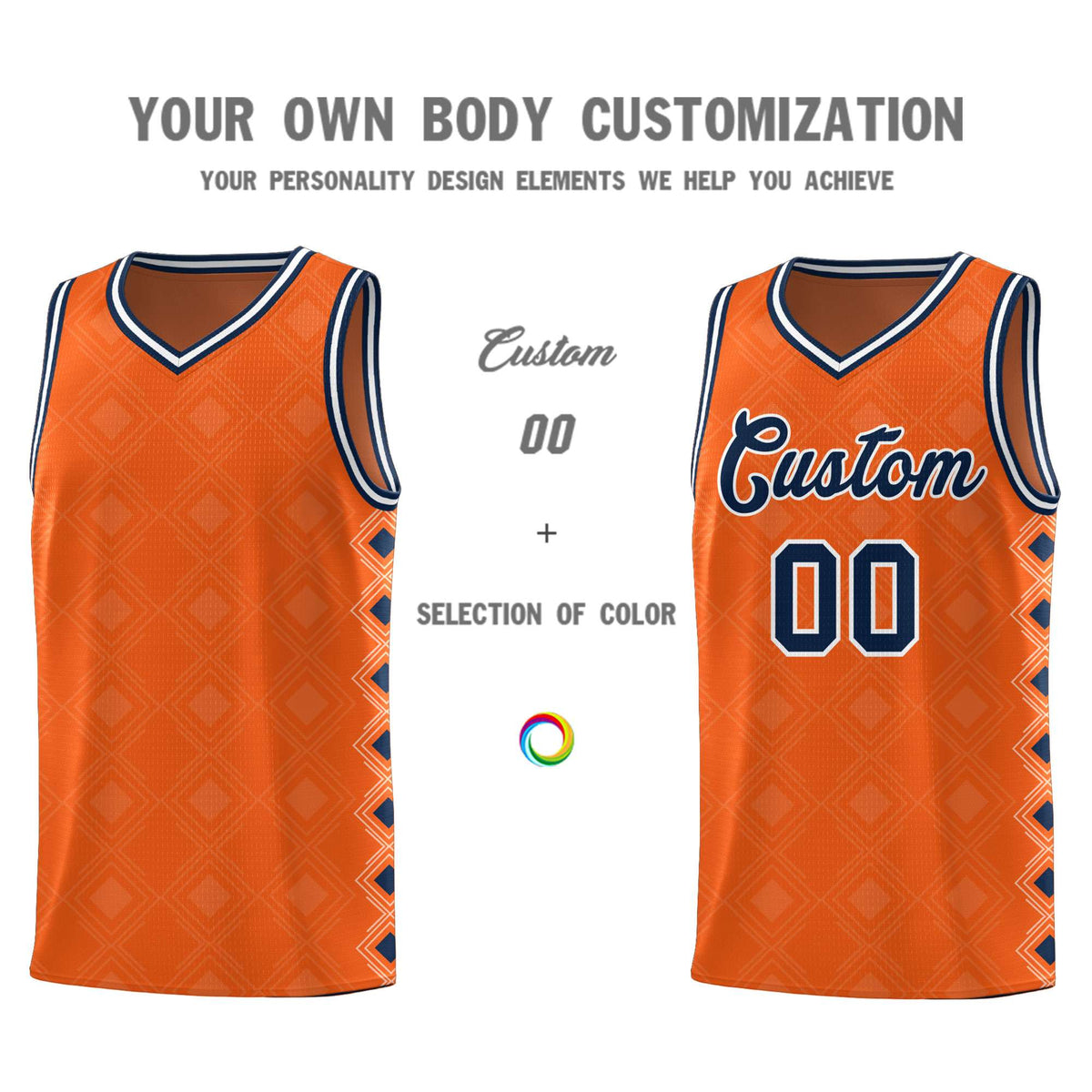 Custom Orange Side Blocks Sports Uniform Basketball Jersey|KXKSHOP