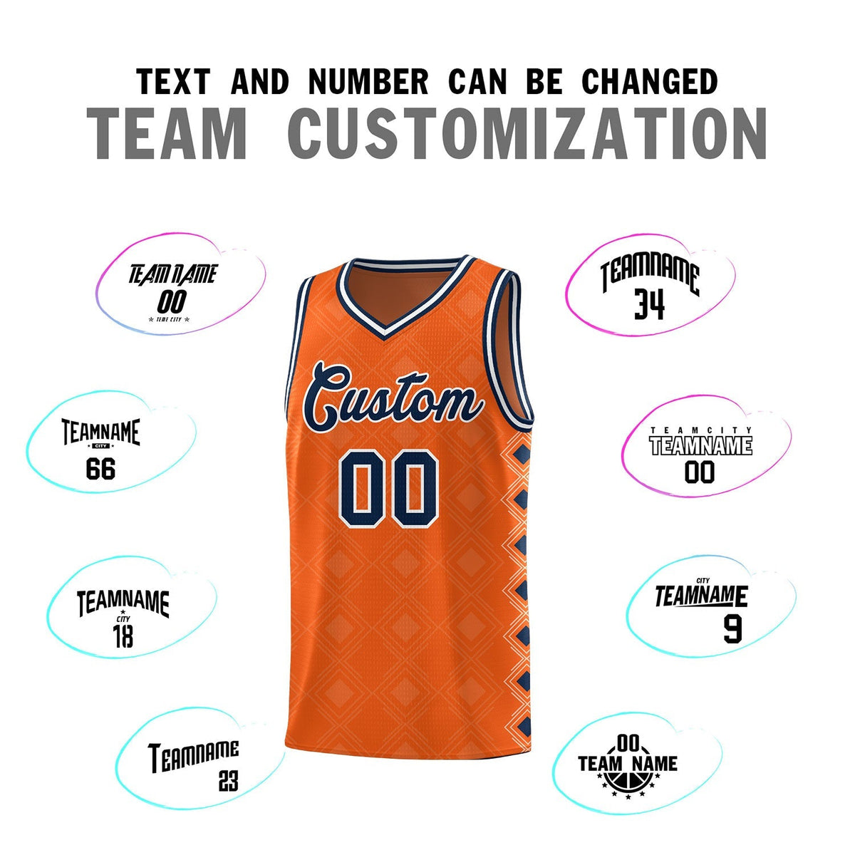 Custom Orange Side Blocks Sports Uniform Basketball Jersey|KXKSHOP