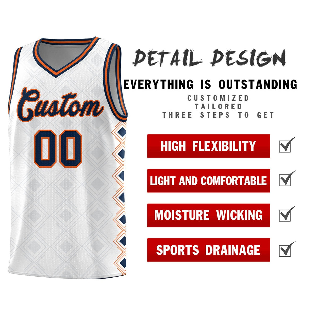Custom White Side Blocks Sports Uniform Basketball Jersey|KXKSHOP