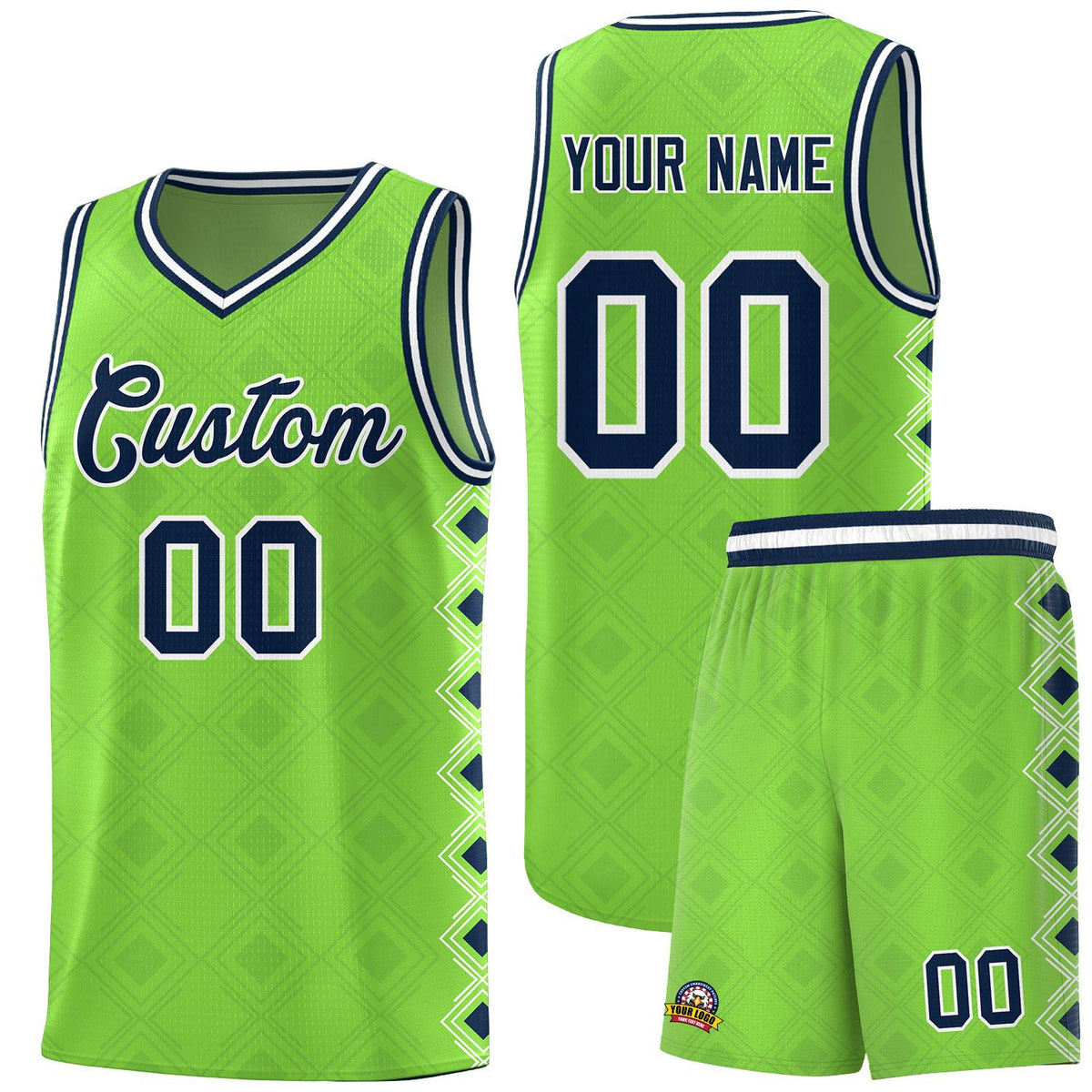 Custom Neon Green Side Blocks Sports Uniform Basketball Jersey|KXKSHOP