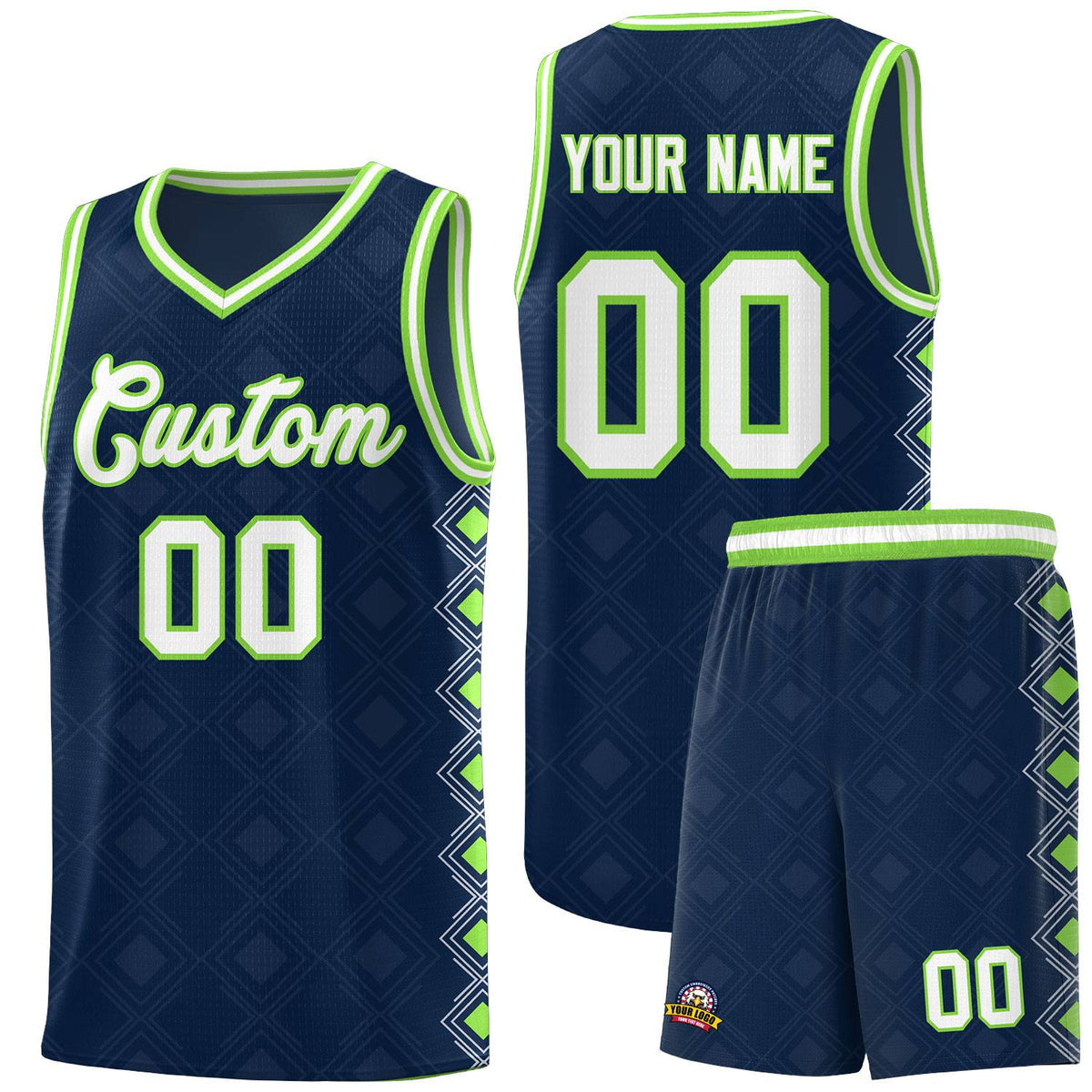 Custom Navy Side Blocks Sports Uniform Basketball Jersey|KXKSHOP