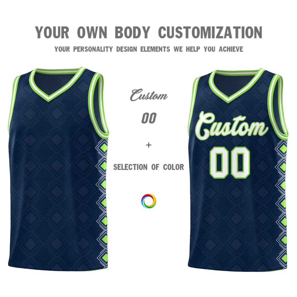 Custom Navy Side Blocks Sports Uniform Basketball Jersey|KXKSHOP