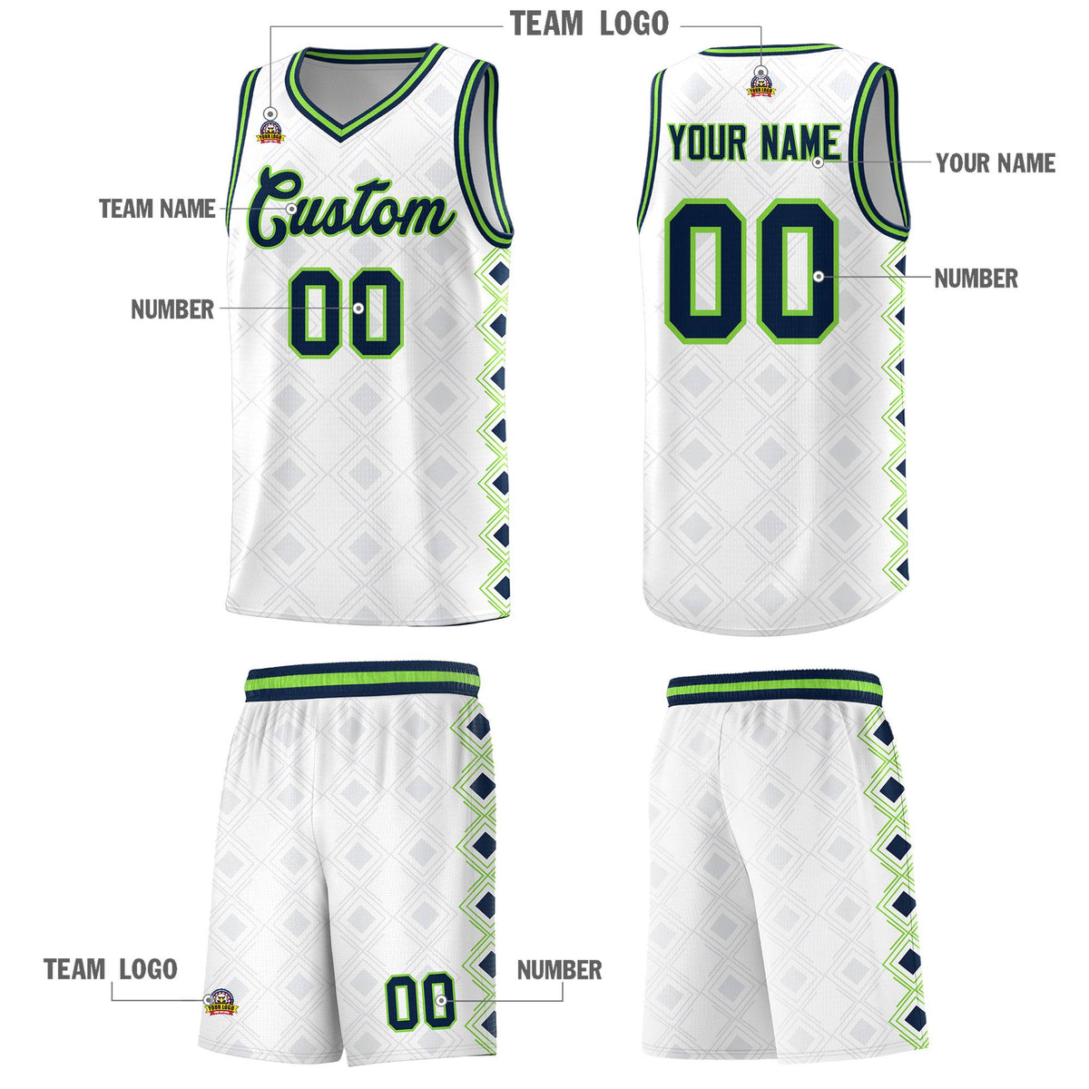 Custom White Side Blocks Sports Uniform Basketball Jersey|KXKSHOP