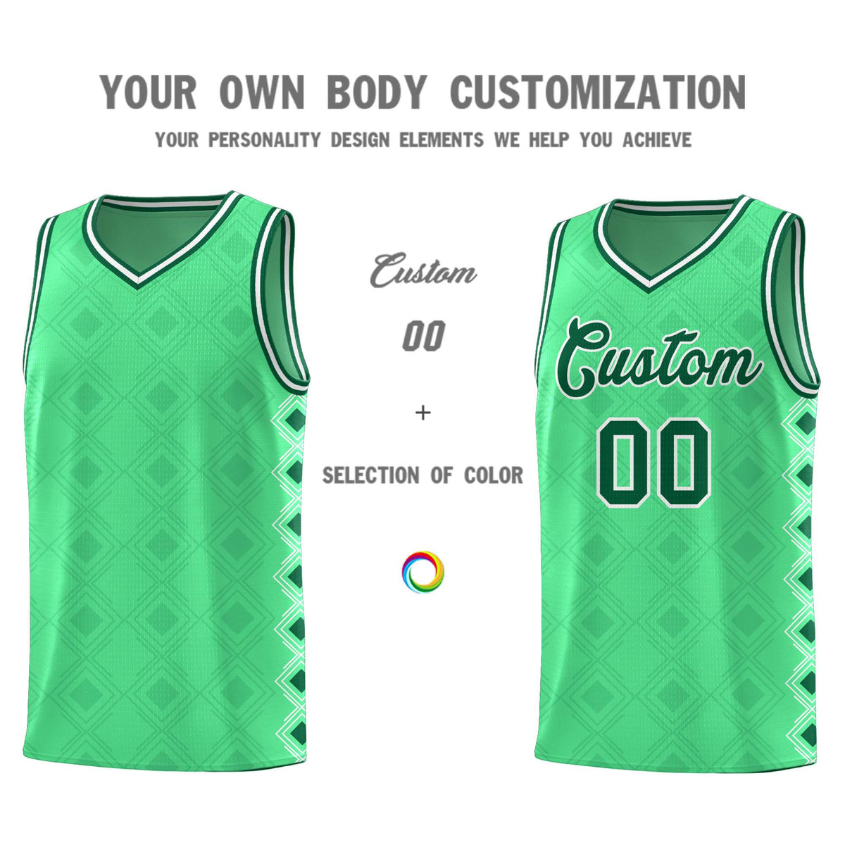 Custom Bright Green Side Blocks Sports Uniform Basketball Jersey|KXKSHOP