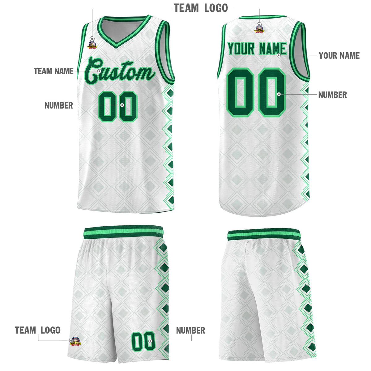 Custom White Side Blocks Sports Uniform Basketball Jersey|KXKSHOP