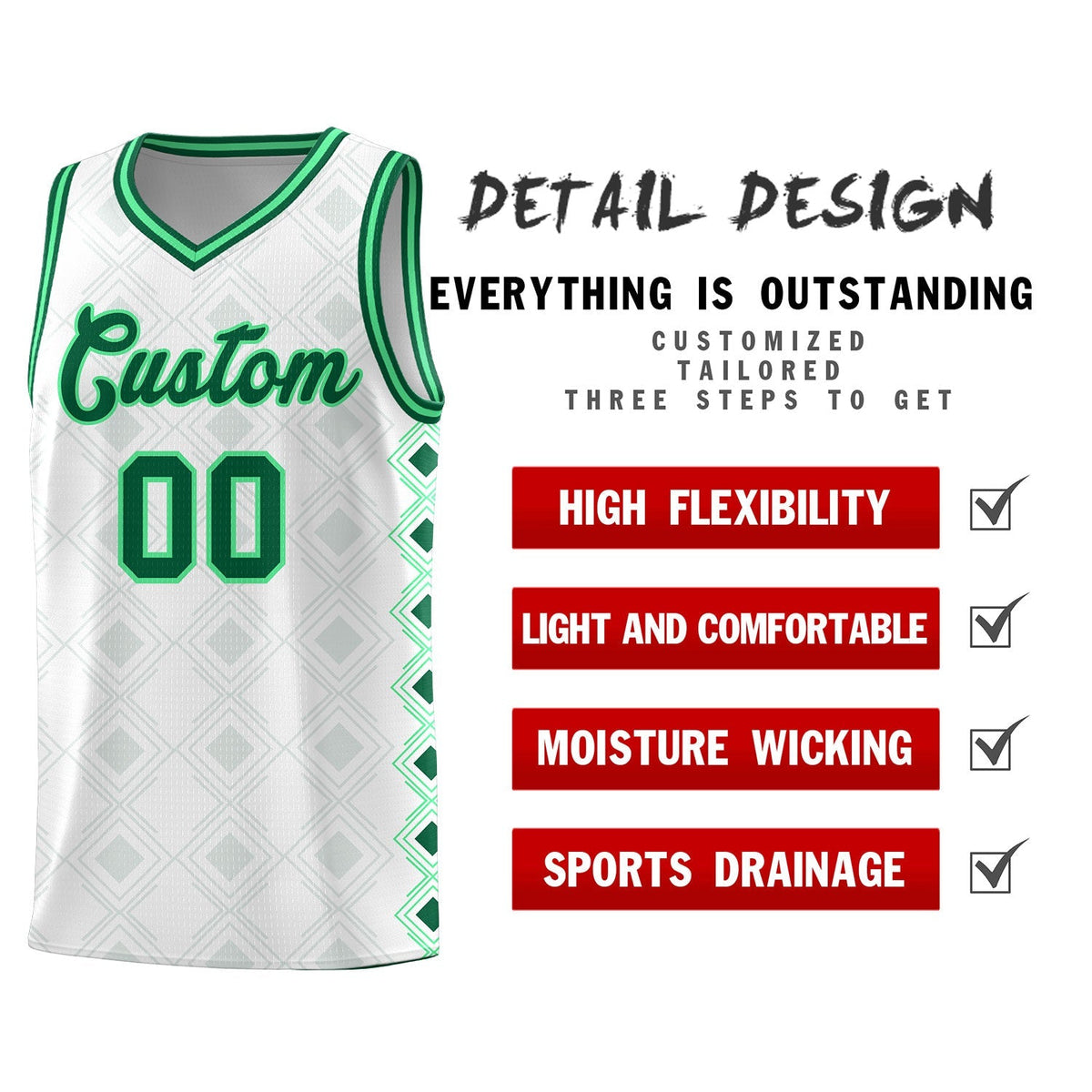 Custom White Side Blocks Sports Uniform Basketball Jersey|KXKSHOP