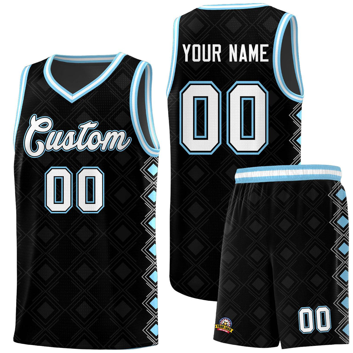 Custom Black Side Blocks Sports Uniform Basketball Jersey|KXKSHOP