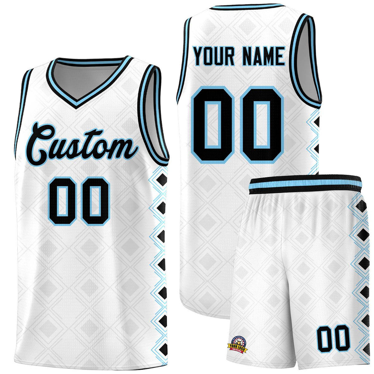 Custom White Side Blocks Sports Uniform Basketball Jersey|KXKSHOP