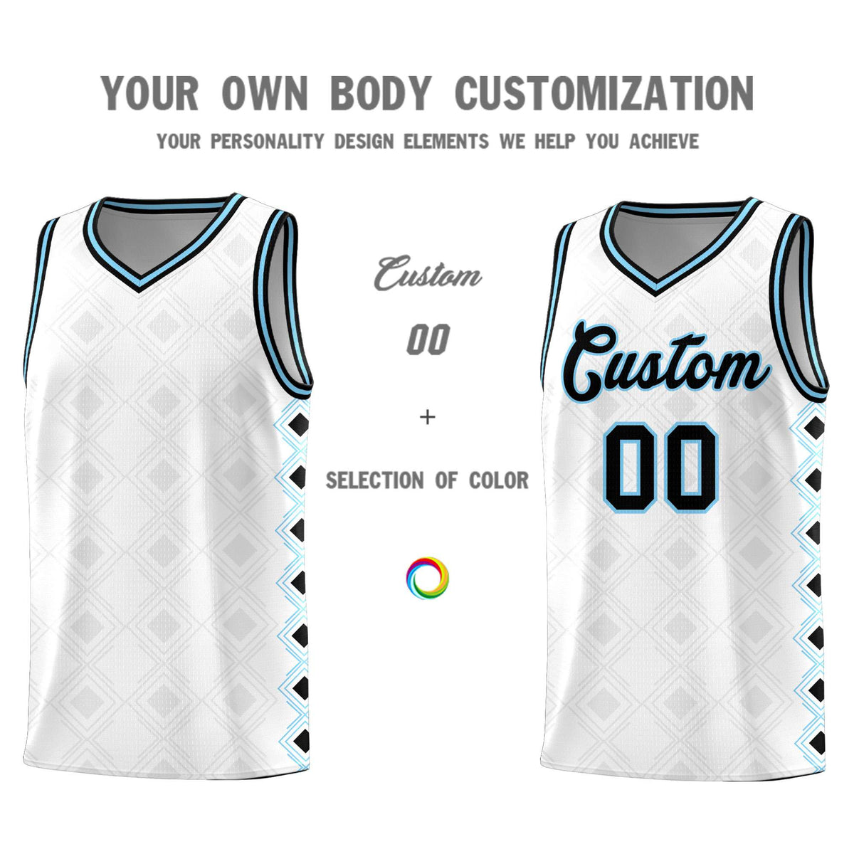 Custom White Side Blocks Sports Uniform Basketball Jersey|KXKSHOP