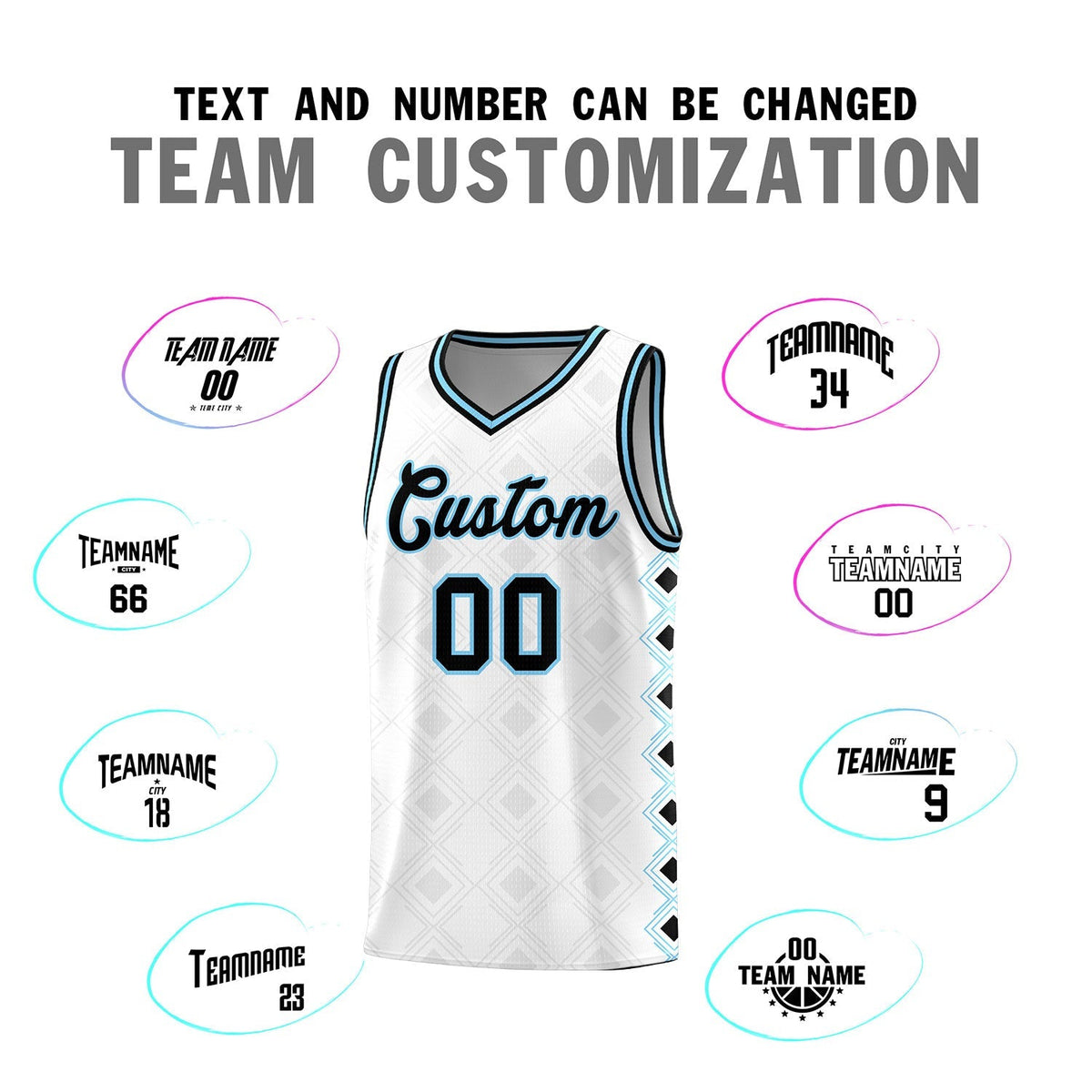 Custom White Side Blocks Sports Uniform Basketball Jersey|KXKSHOP