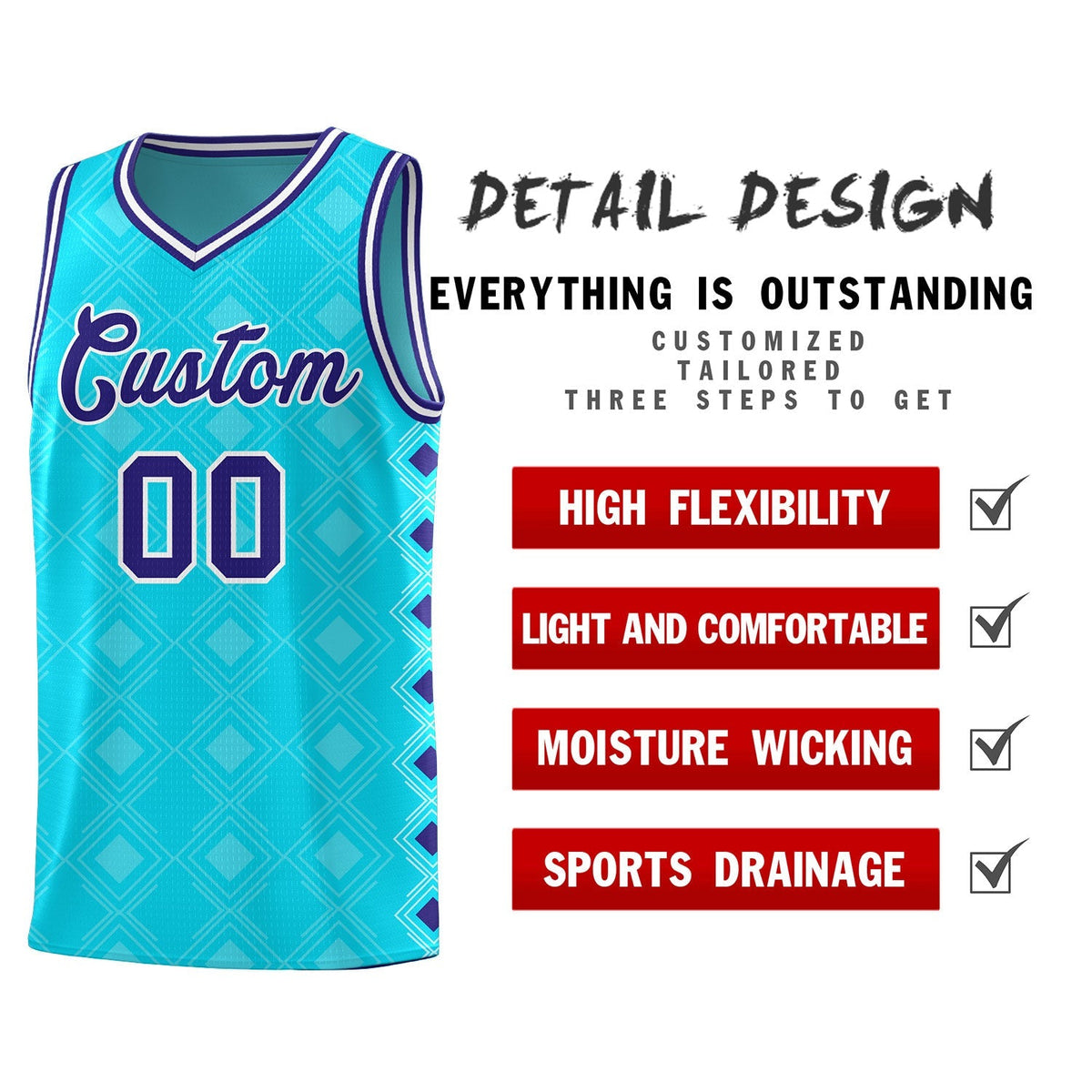 Custom Sky Blue Side Blocks Sports Uniform Basketball Jersey|KXKSHOP