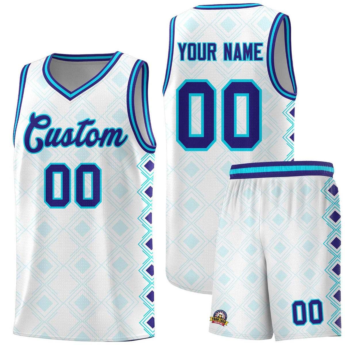 Custom White Side Blocks Sports Uniform Basketball Jersey|KXKSHOP