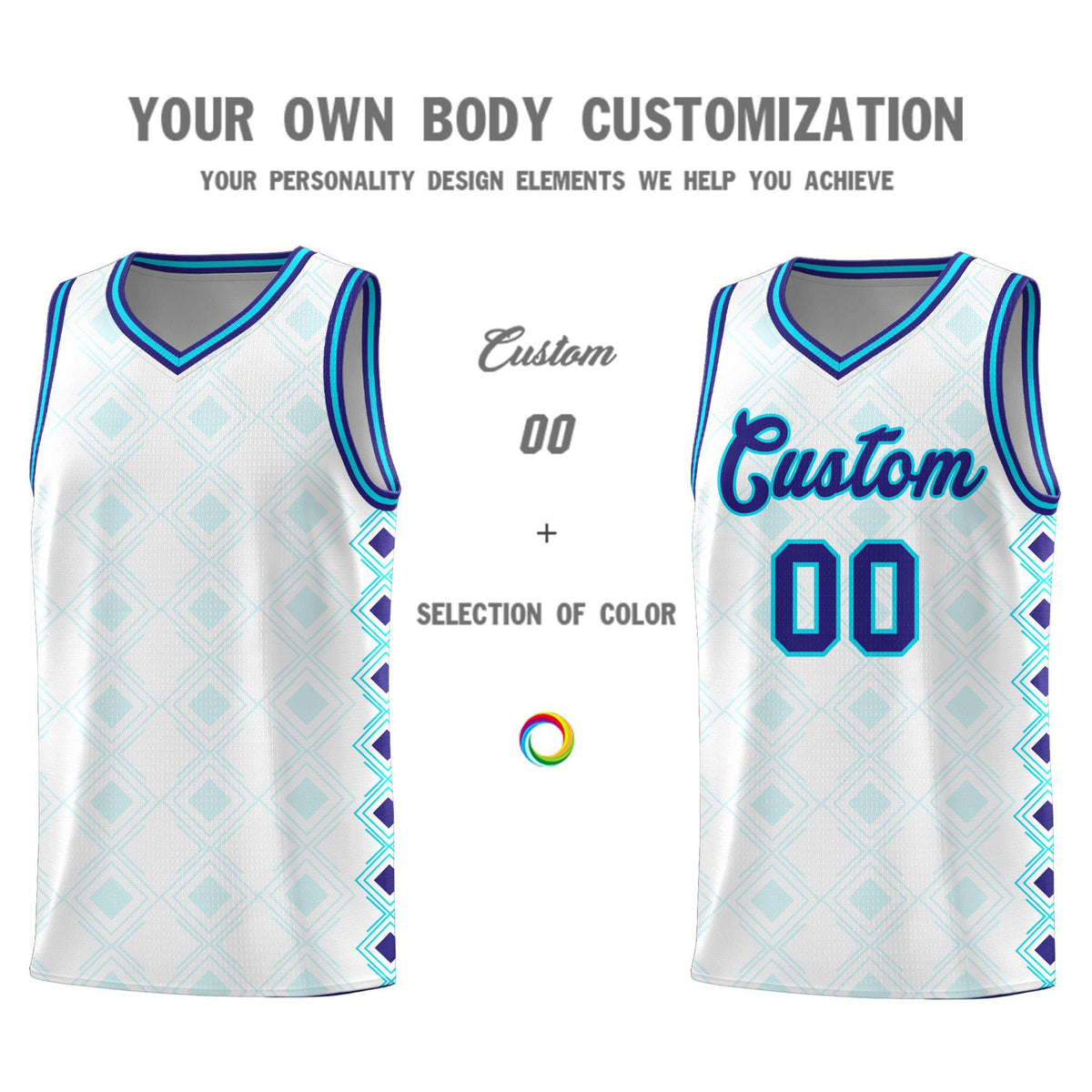 Custom White Side Blocks Sports Uniform Basketball Jersey|KXKSHOP