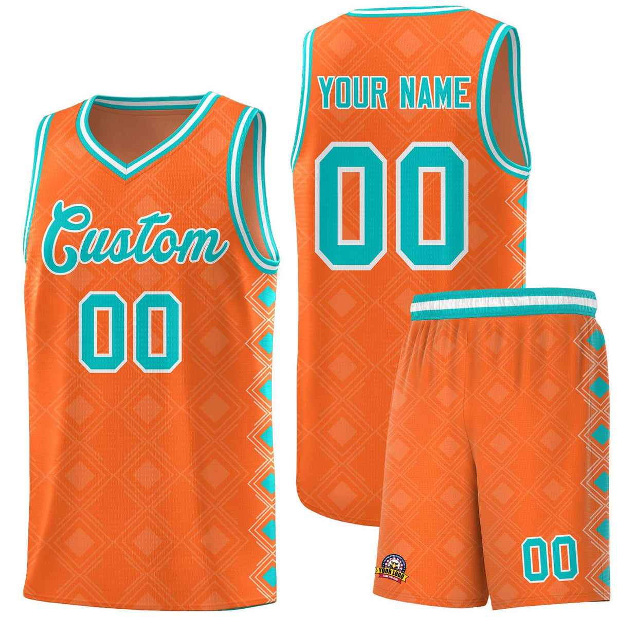 Custom Orange Side Blocks Sports Uniform Basketball Jersey|KXKSHOP