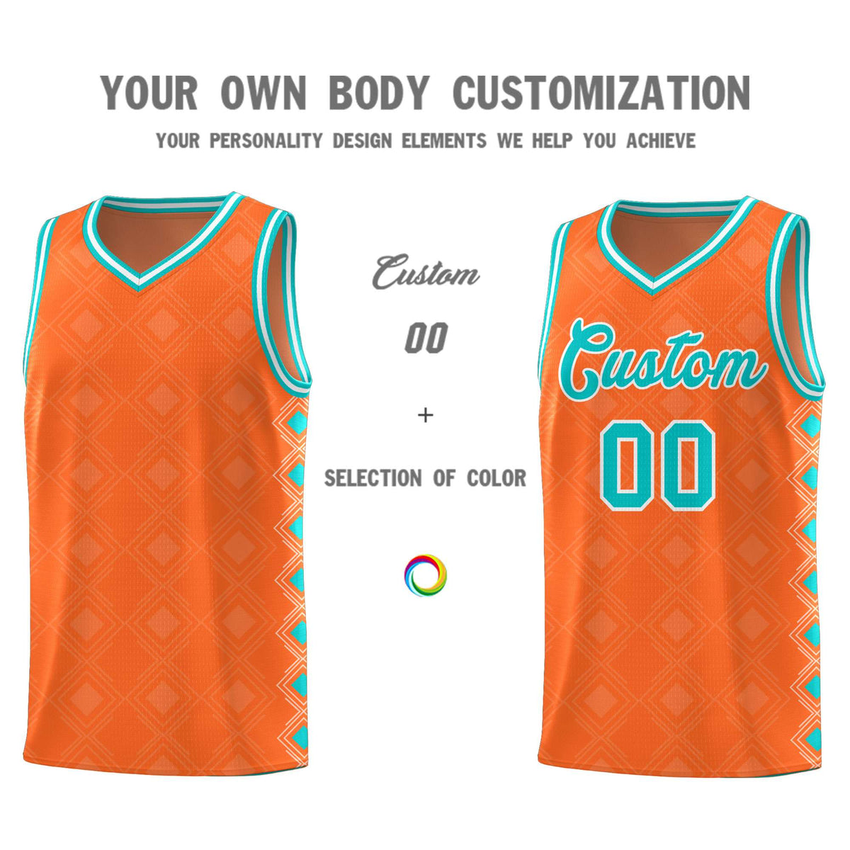 Custom Orange Side Blocks Sports Uniform Basketball Jersey|KXKSHOP