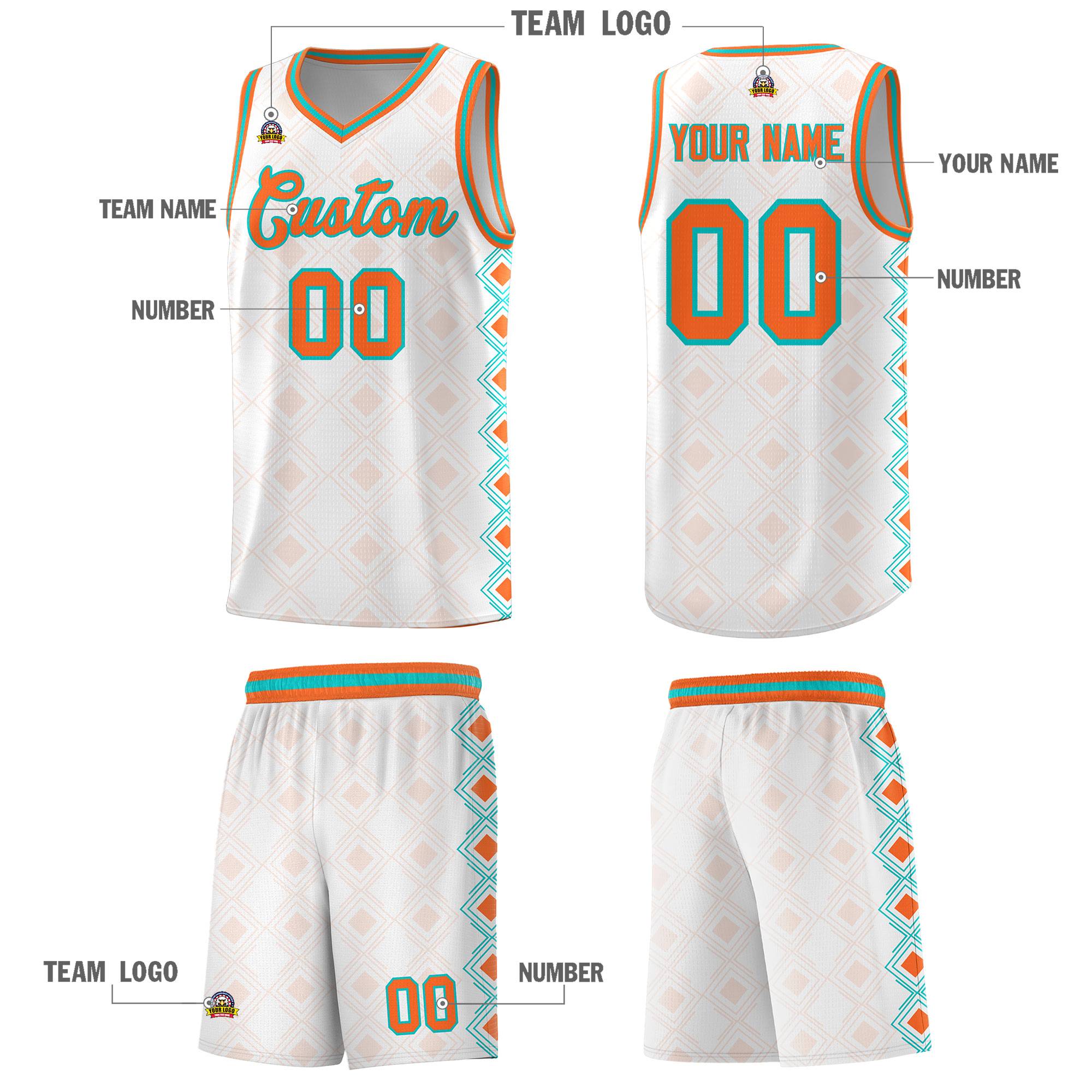 Custom White Side Blocks Sports Uniform Basketball Jersey|KXKSHOP