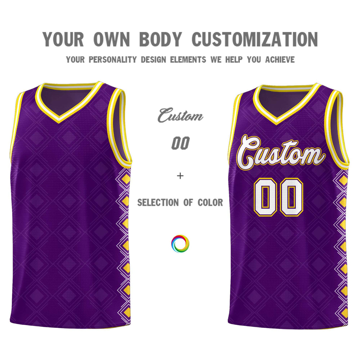 Custom Purple Side Blocks Sports Uniform Basketball Jersey|KXKSHOP
