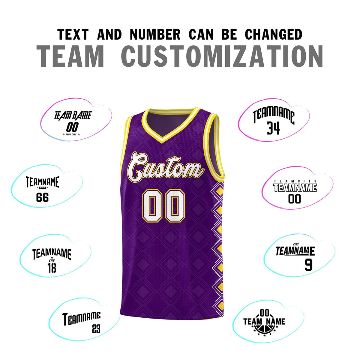 Custom Purple Side Blocks Sports Uniform Basketball Jersey|KXKSHOP