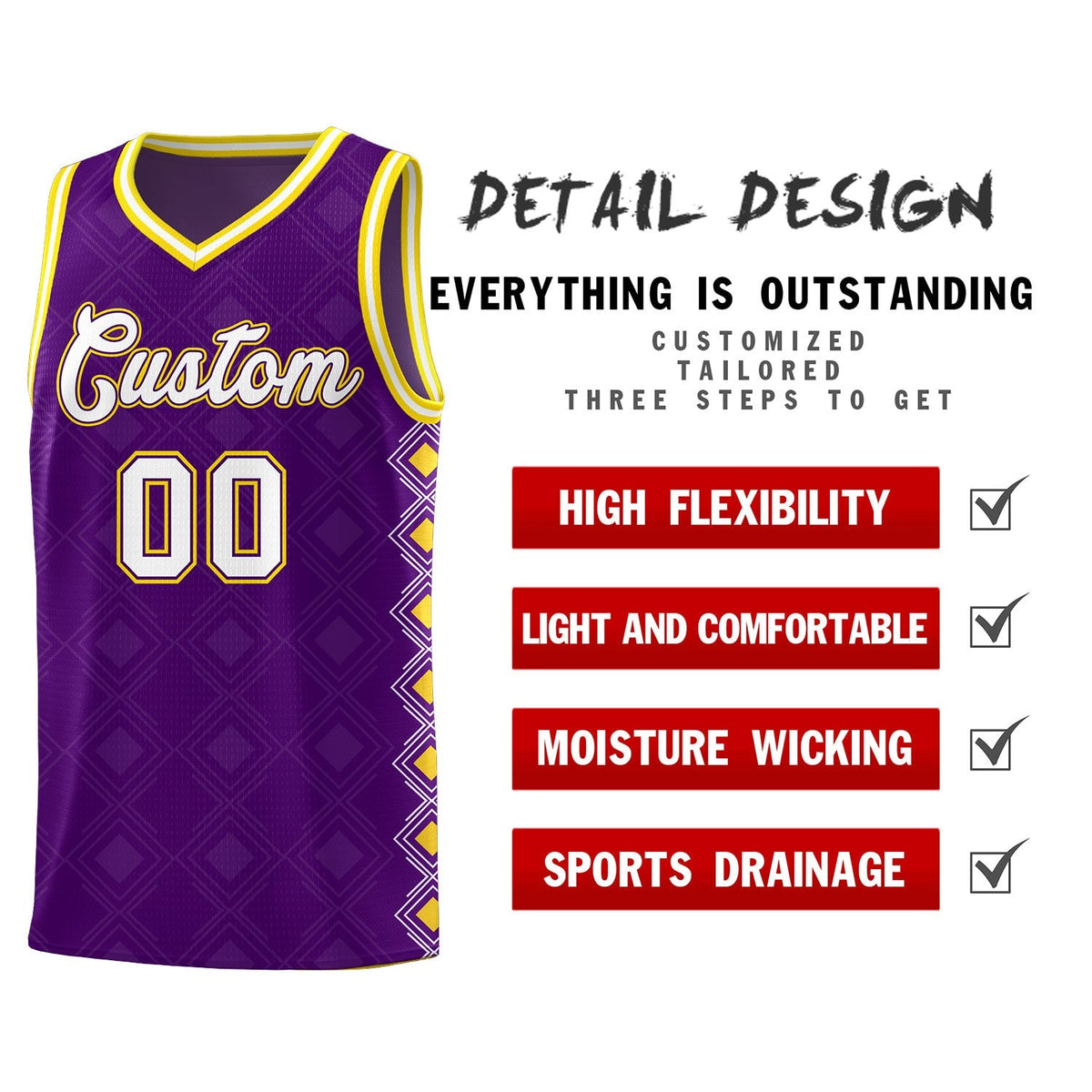 Custom Purple Side Blocks Sports Uniform Basketball Jersey|KXKSHOP