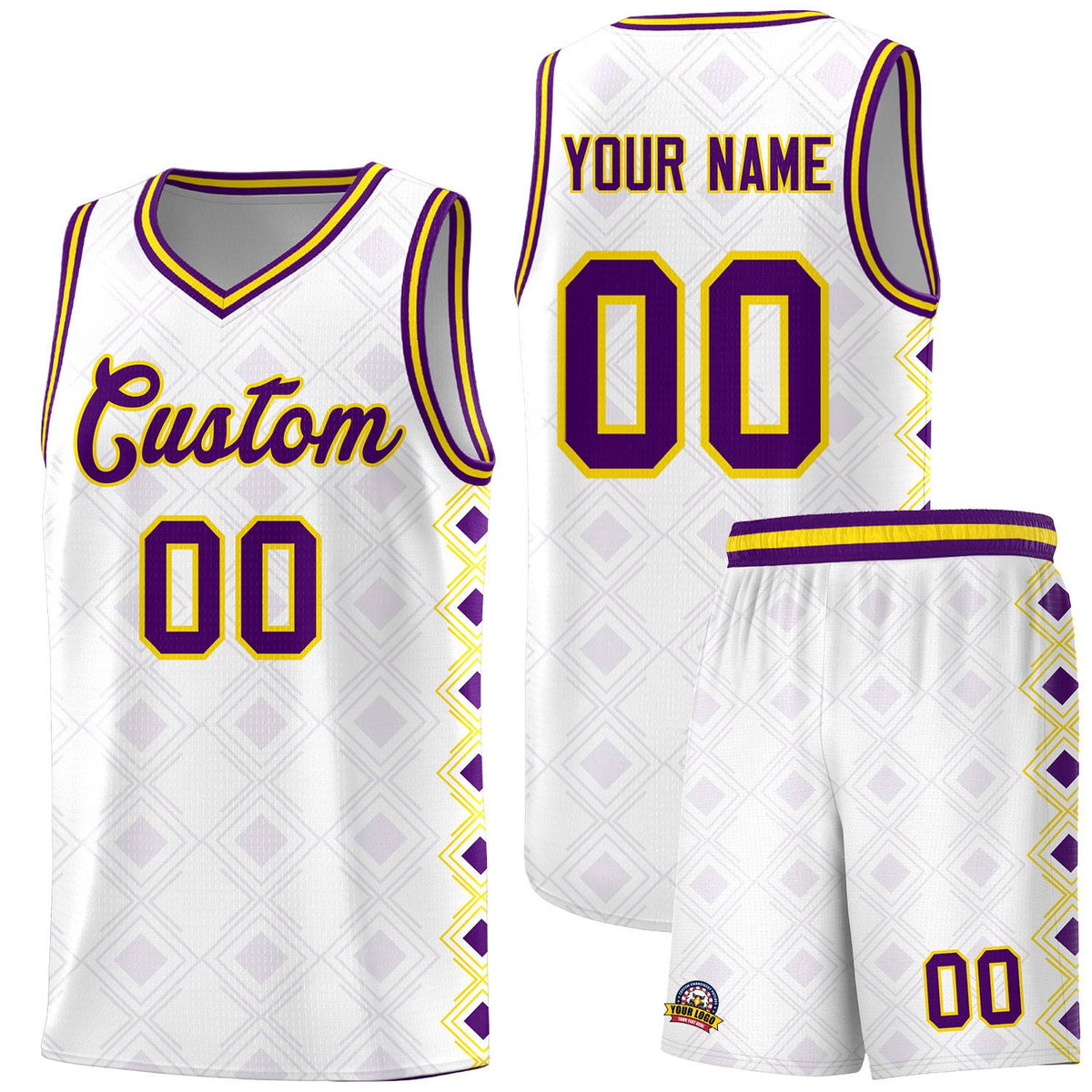 Custom White Side Blocks Sports Uniform Basketball Jersey|KXKSHOP