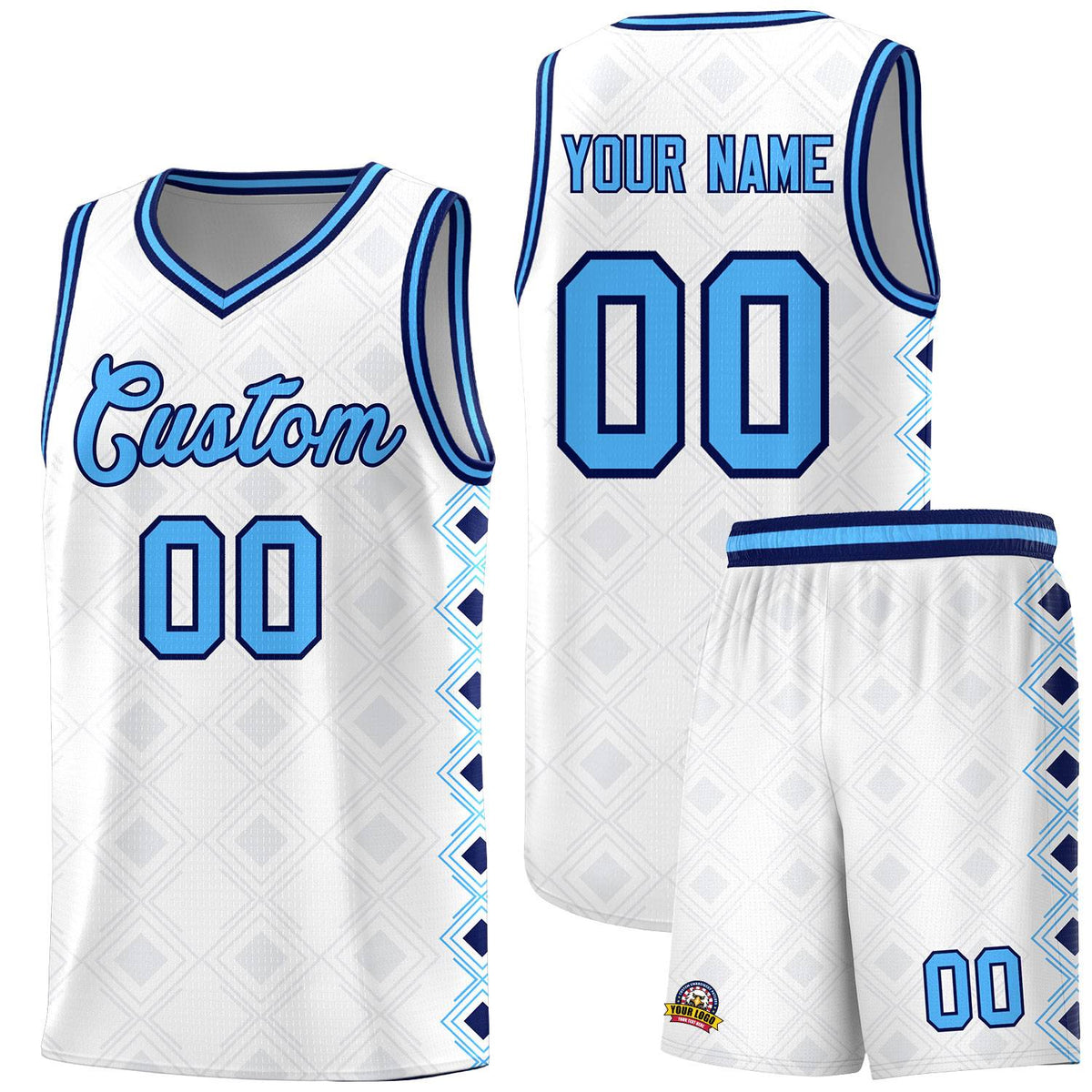 Custom White Side Blocks Sports Uniform Basketball Jersey|KXKSHOP