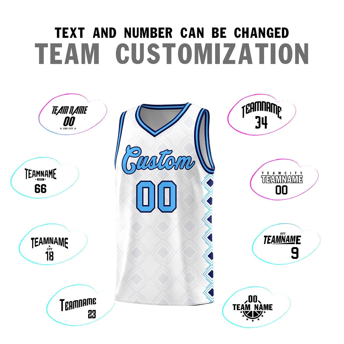 Custom White Side Blocks Sports Uniform Basketball Jersey|KXKSHOP