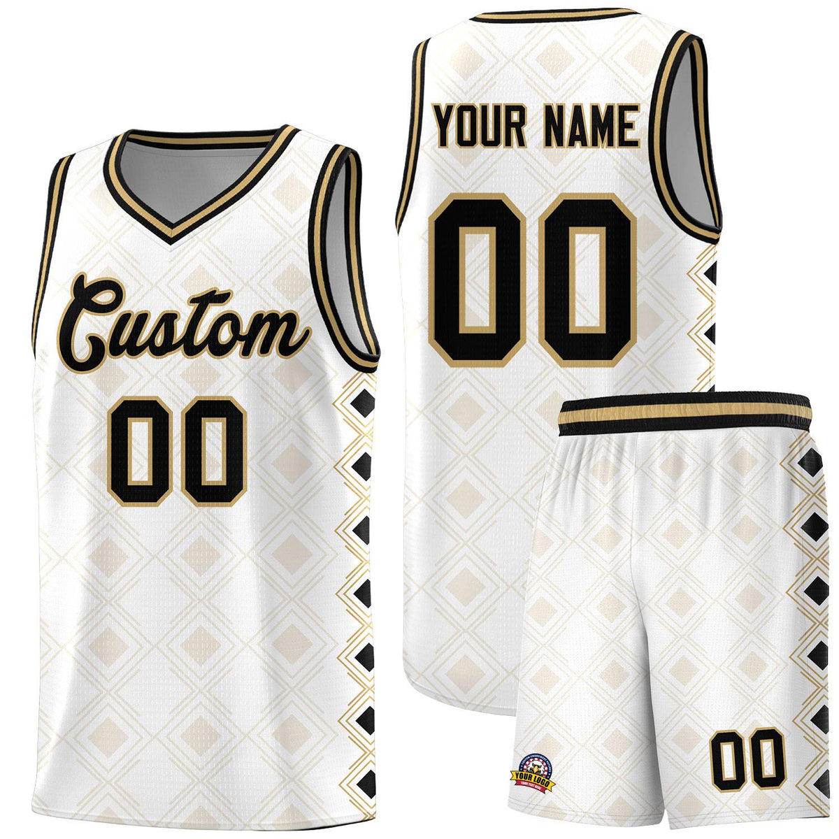 Custom White Side Blocks Sports Uniform Basketball Jersey|KXKSHOP