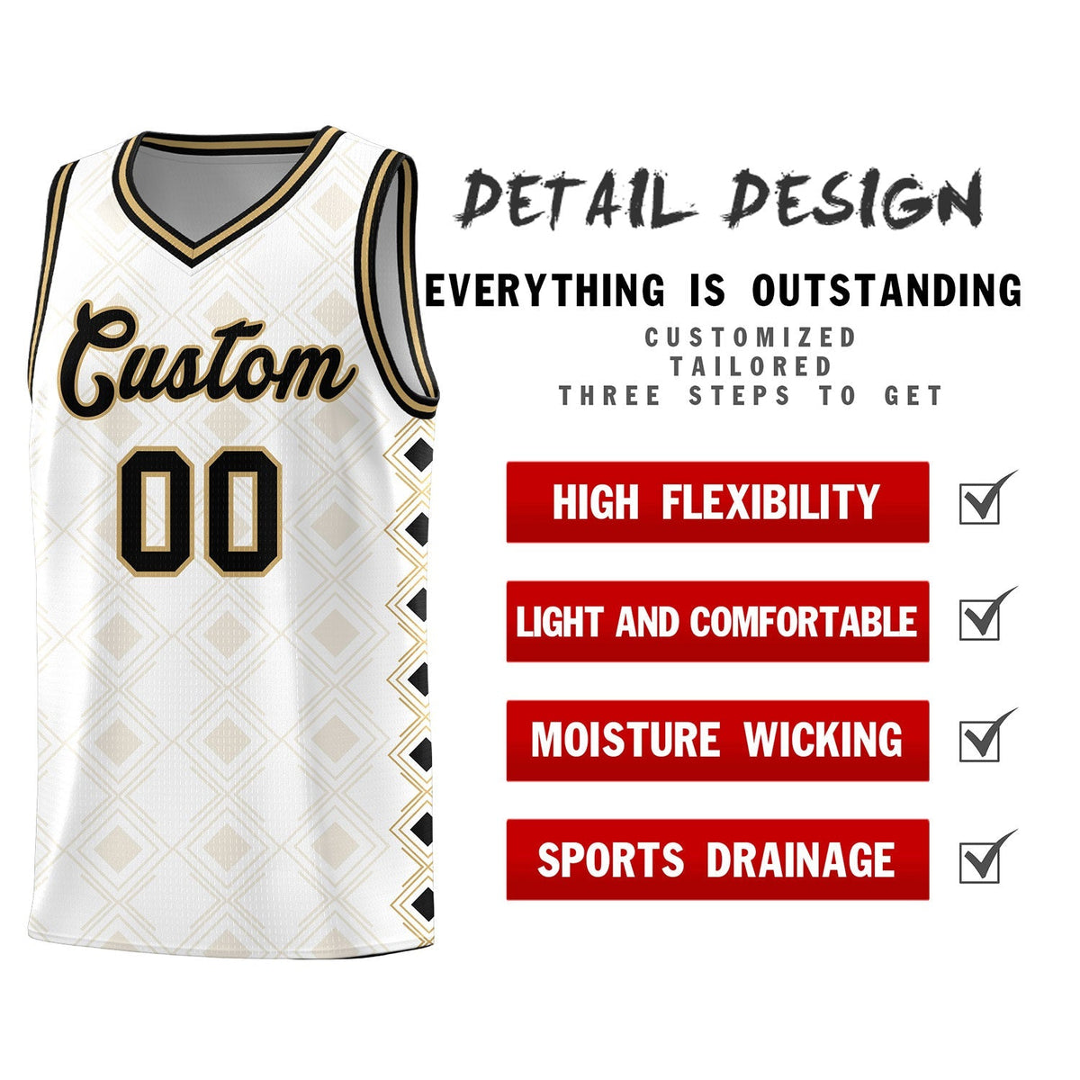 Custom White Side Blocks Sports Uniform Basketball Jersey|KXKSHOP
