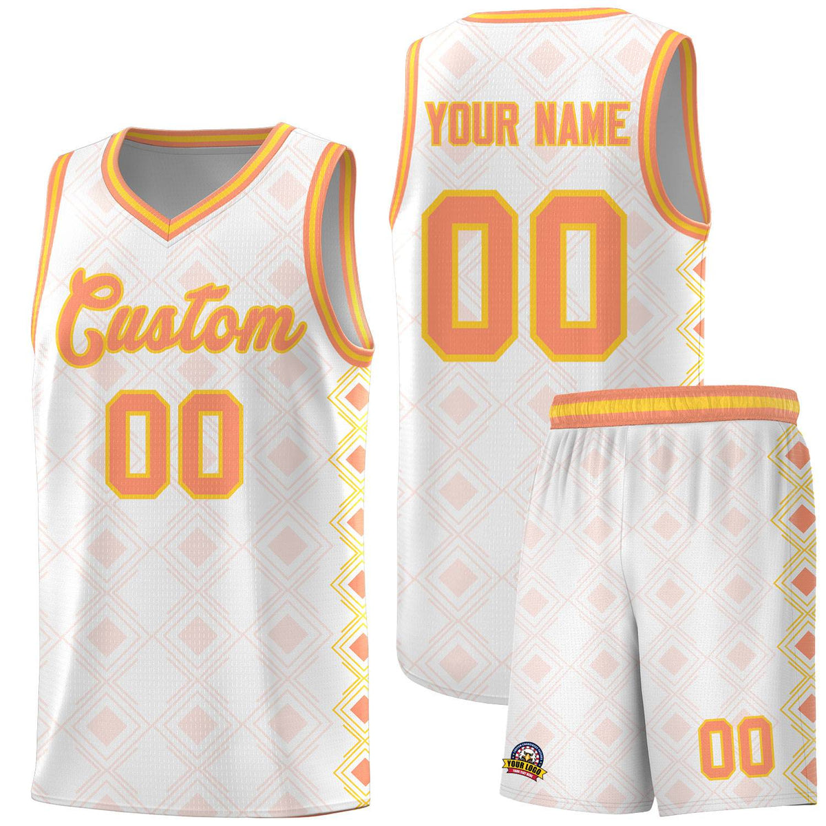 Custom White Side Blocks Sports Uniform Basketball Jersey|KXKSHOP